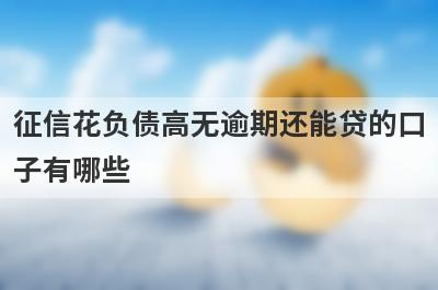 征信花负债高无逾期还能贷的口子有哪些?