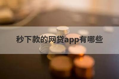 秒下款的网贷app有哪些?