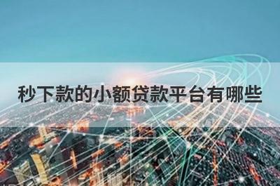 秒下款的小额贷款平台有哪些?盘点5个秒通过秒到账的小贷平台