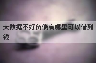大数据不好负债高哪里可以借到钱?整理5个大数据不好也能借钱的平台