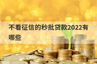 不看征信的秒批贷款2022有哪些？独家盘点无需征信无需审核的贷款