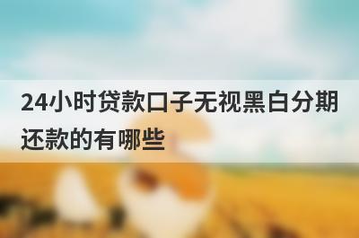 24小时贷款口子无视黑白分期还款的有哪些？无视黑白的贷款借钱口子
