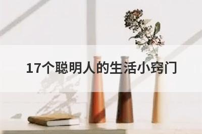 17个聪明人的生活小窍门