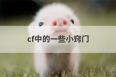 cf中的一些小窍门