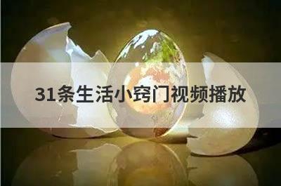31条生活小窍门视频播放