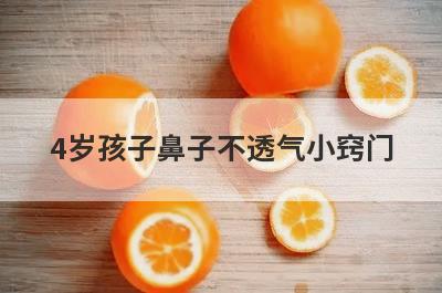 4岁孩子鼻子不透气小窍门