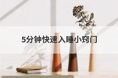 5分钟快速入睡小窍门