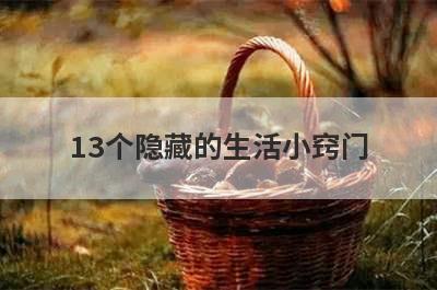 13个隐藏的生活小窍门