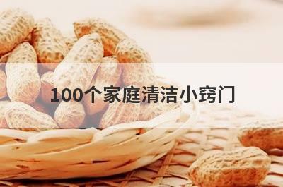100个家庭清洁小窍门(家庭清洁油烟机小窍门)