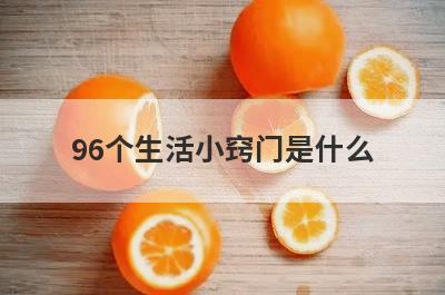 96个生活小窍门是什么