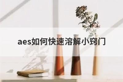 aes如何快速溶解小窍门