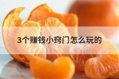 3个赚钱小窍门怎么玩的