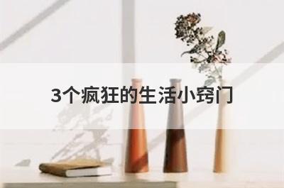 3个疯狂的生活小窍门