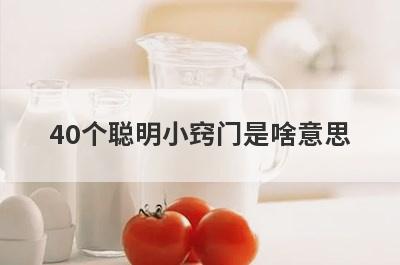 40个聪明小窍门是啥意思