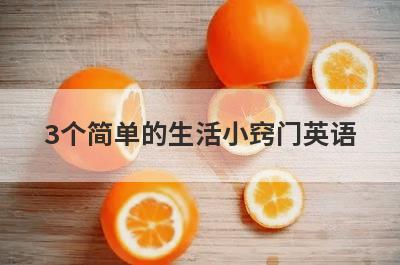 3个简单的生活小窍门英语