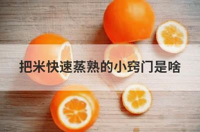 把米快速蒸熟的小窍门是啥