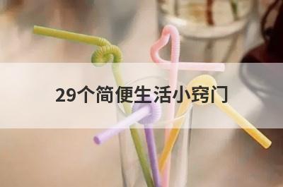 29个简便生活小窍门