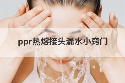 ppr热熔接头漏水小窍门