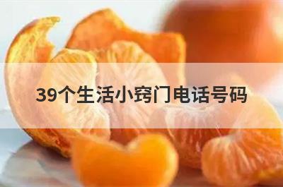 39个生活小窍门电话号码