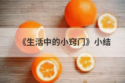 《生活中的小窍门》小结