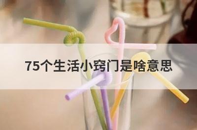 75个生活小窍门是啥意思