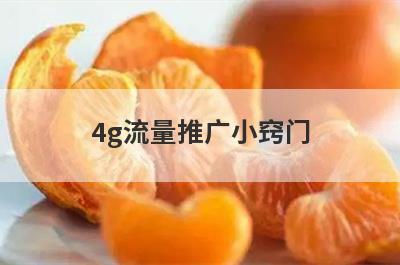 4g流量推广小窍门