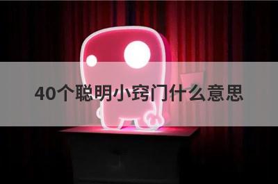 40个聪明小窍门什么意思