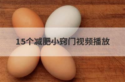 15个减肥小窍门视频播放