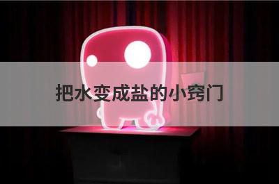 把水变成盐的小窍门