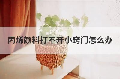 丙烯颜料打不开小窍门怎么办