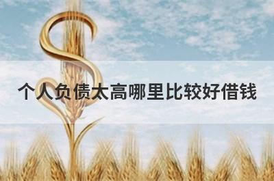 个人负债太高哪里比较好借钱?5个负债高容易通过的贷款平台