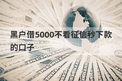 黑户借5000不看征信秒下款的口子,黑户不看征信借款5000秒到账
