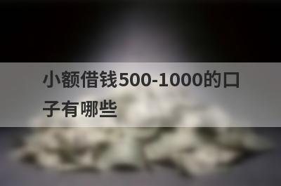 小额借钱500-1000的口
子有哪些

