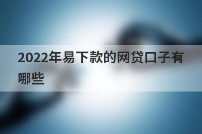2022年易下款的网贷口子有
哪些
