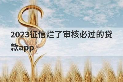 2023征信烂了审核必过的贷
款app
