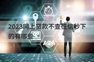 2023网上贷款不查征信秒下
的有哪些
