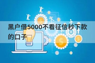 黑户借5000不看征信秒下款
的口子
