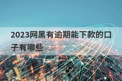 2023网黑有逾期能下款的口
子有哪些
