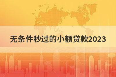 无条件秒过的小额贷款2023