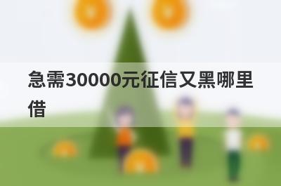 急需30000元征信又黑哪里
借
