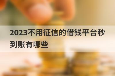 2023不用征信的借钱平台秒
到账有哪些
