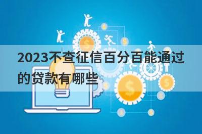 2023不查征信百分百能通过
的贷款有哪些
