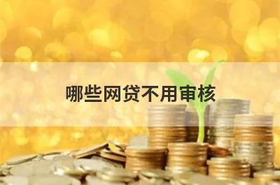 哪些网贷不用审核
