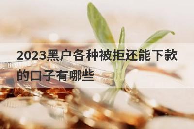 2023黑户各种被拒还能下款
的口子有哪些
