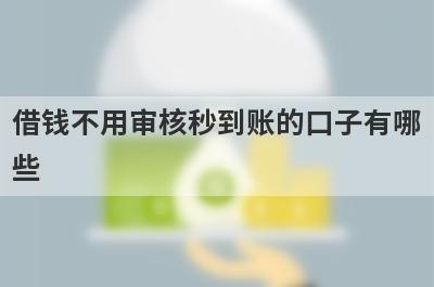 借钱不用审核秒到账的口子有哪
些
