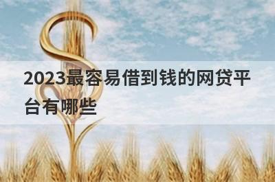 2023最容易借到钱的网贷平
台有哪些
