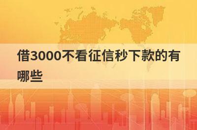 借3000不看征信秒下款的有哪些?这几个借3000不查征信一分钟到账
