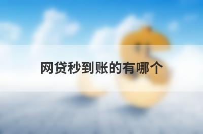 网贷秒到账的有哪个
