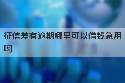 征信差有逾期哪里可以借钱急用
啊
