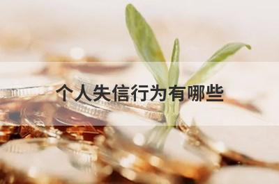 个人失信行为有哪些